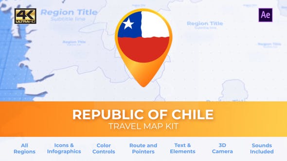 Chile Map Republic of Chile Travel Map - Download Videohive 30492274