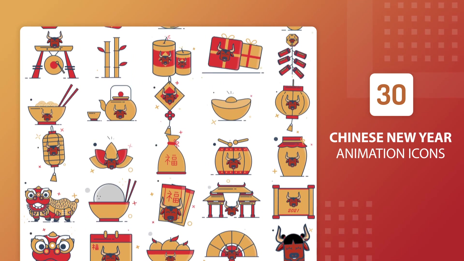 Chinese New Year Animation Icons | Premiere Pro MOGRT Videohive 30202453 Premiere Pro Image 2