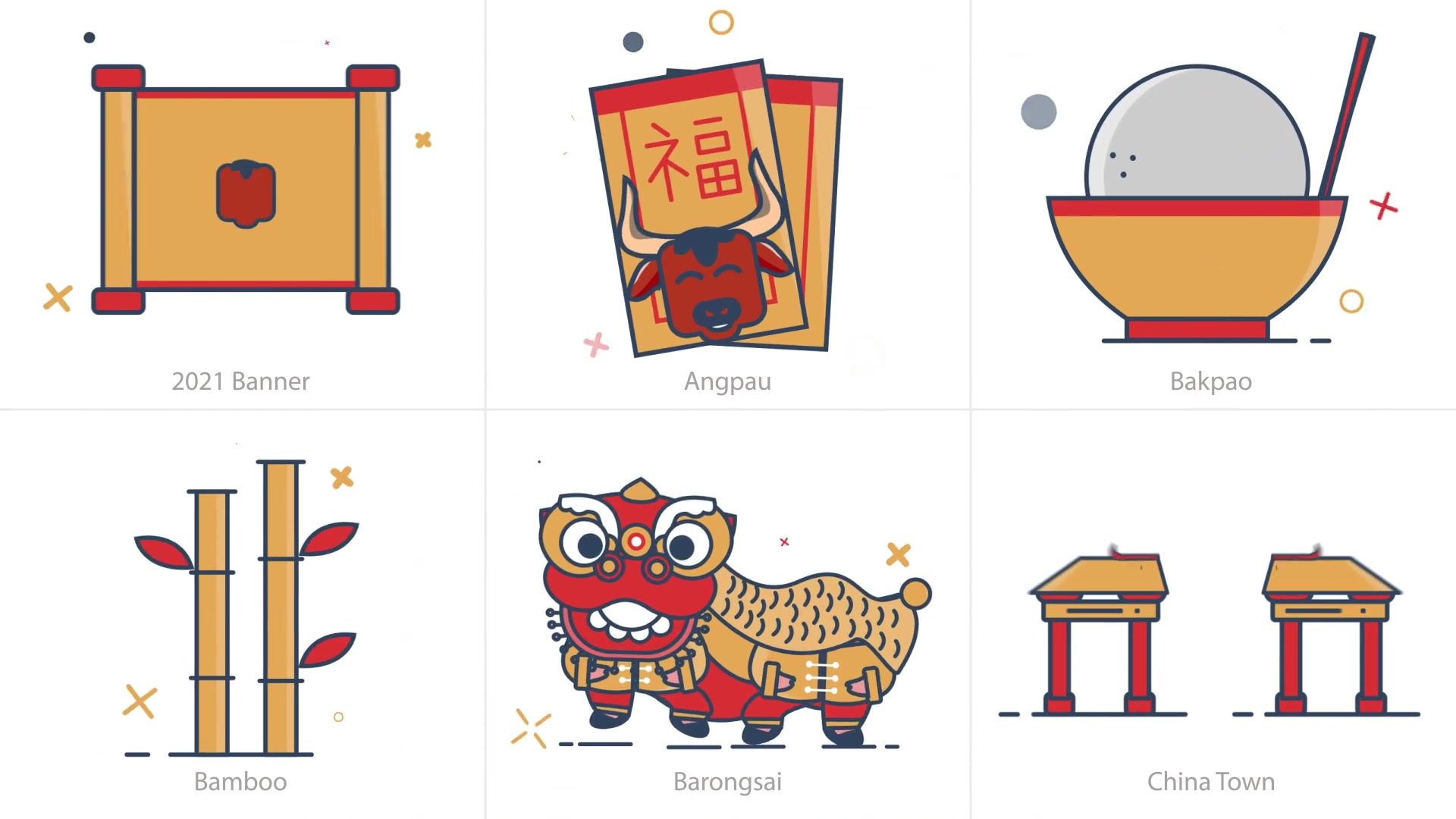 Chinese New Year Animation Icons | Premiere Pro MOGRT Videohive 30202453 Premiere Pro Image 3