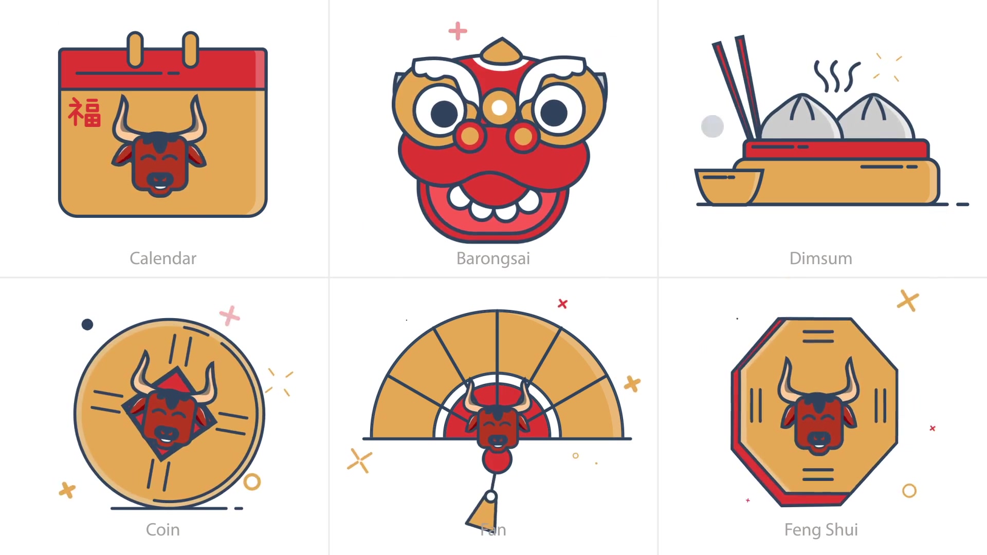 Chinese New Year Animation Icons | Premiere Pro MOGRT Videohive 30202453 Premiere Pro Image 5