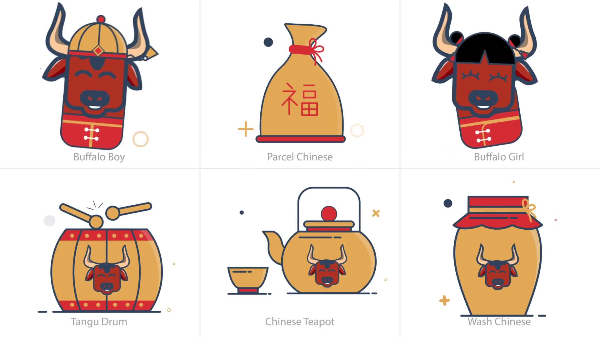 Chinese New Year Animation Icons | Premiere Pro MOGRT Videohive 30202453 Premiere Pro Image 9