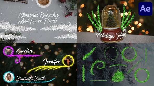 Christmas Branches And Lower Thirds for After Effects - Videohive Download 42265253