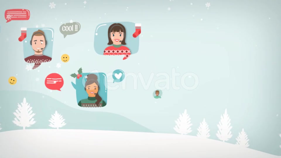 Christmas Covid Videoconference Themed Family and Coworkers Greetings Card Videohive 29103514 After Effects Image 3