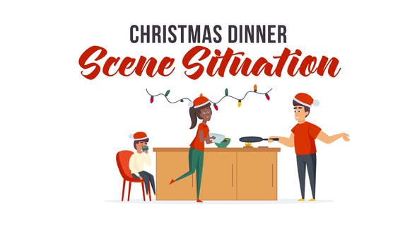 Christmas dinner Scene Situation - 29496459 Videohive Download