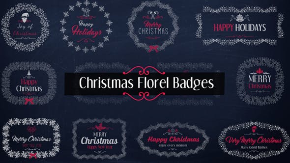 Christmas Floral Badges - Download Videohive 21061670