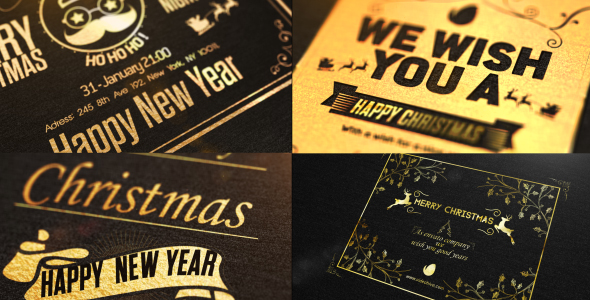 Christmas Golden Card - Download Videohive 19047070