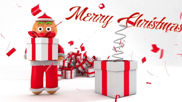 Christmas Greeting With Gingerbread Titles - 29337521 Download Videohive