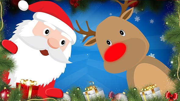Christmas Greetings from Animated Santa and Reindeer - 18898596 Videohive Download