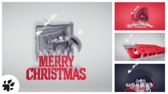 Christmas Greetings Paper Cut - 21014141 Download Videohive
