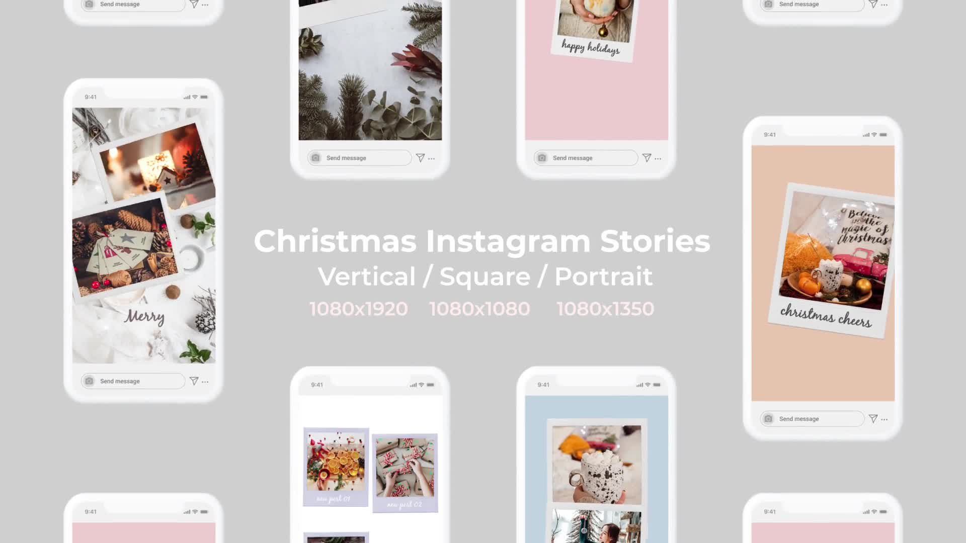 Christmas Instagram Stories | Vertical Square Portrait Videohive 25148463 After Effects Image 1