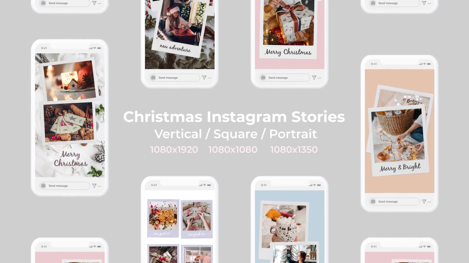 Christmas Instagram Stories | Vertical Square Portrait Videohive 25148463 After Effects Image 2