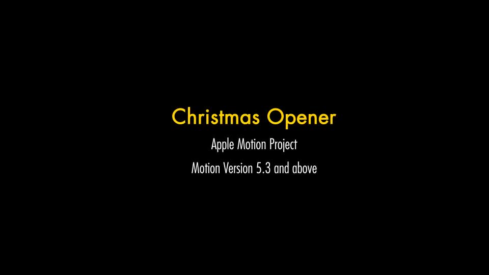 Christmas Intro Apple Motion - Download Videohive 20895563