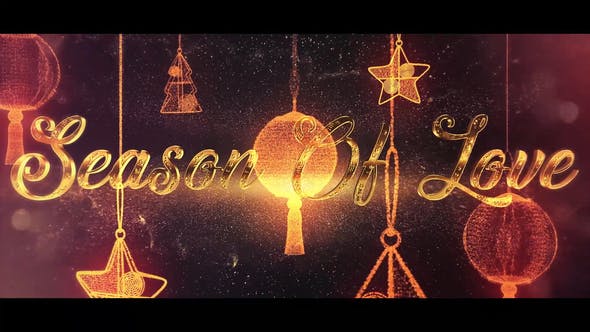 Christmas Intro With Golden Text And Magic Toys - Videohive Download 25328609