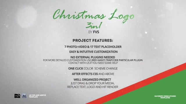 Christmas Logo 3 in 1 Videohive 13595589 After Effects Image 11