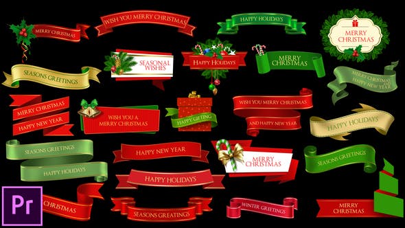 Christmas Lowerthirds and Banners Premiere Pro - Download Videohive 25319265