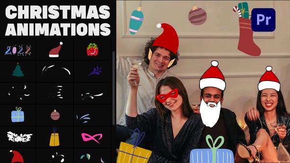 Christmas Mask And Sticker Animations for Premiere Pro - 35182888 Videohive Download