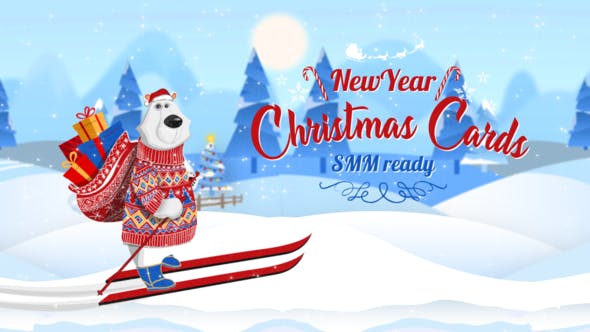 Christmas New Year Cards (SMM Ready) - 23019809 Videohive Download