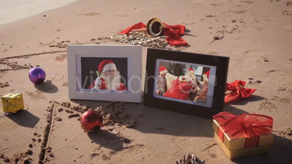 Christmas Photo Frame On Thee Beach - Download Videohive 20891537