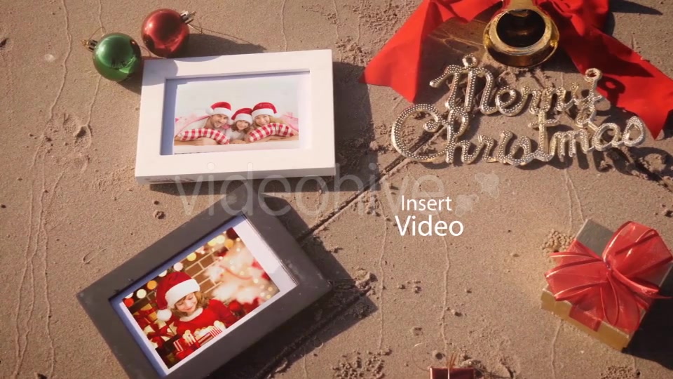 Christmas Photo Frame On Thee Beach - Download Videohive 20891537