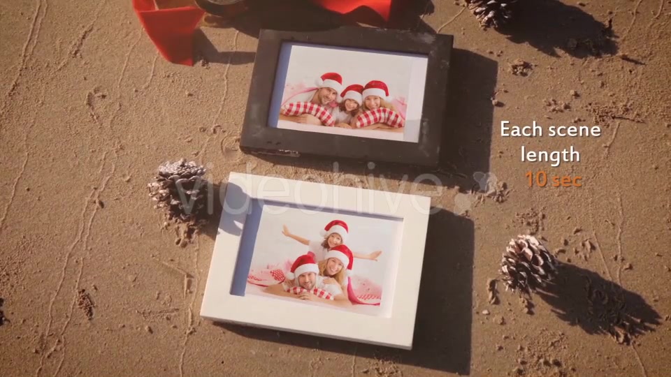 Christmas Photo Frame On Thee Beach - Download Videohive 20891537