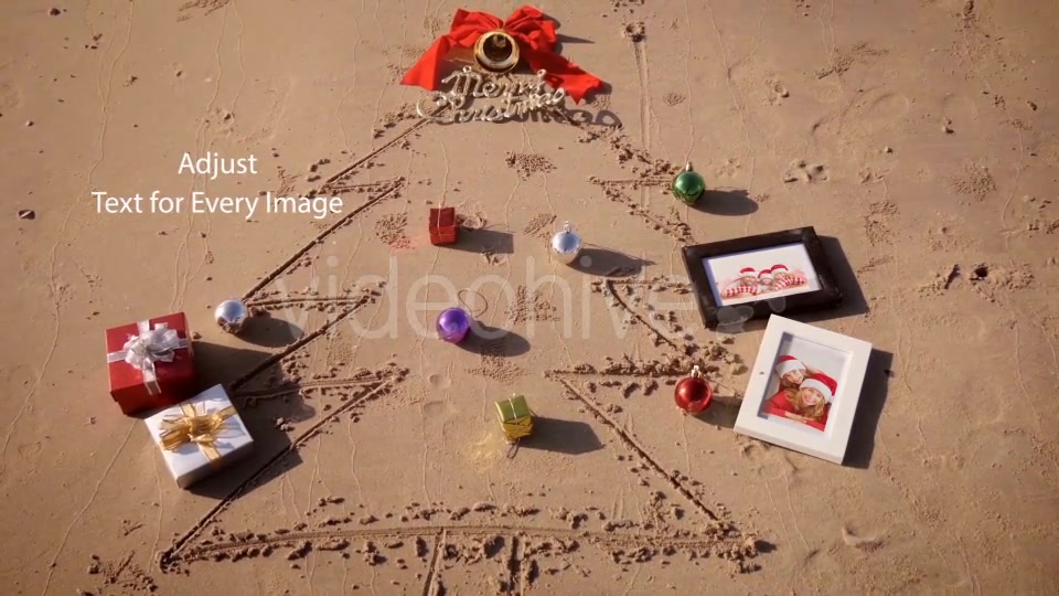 Christmas Photo Frame On Thee Beach - Download Videohive 20891537