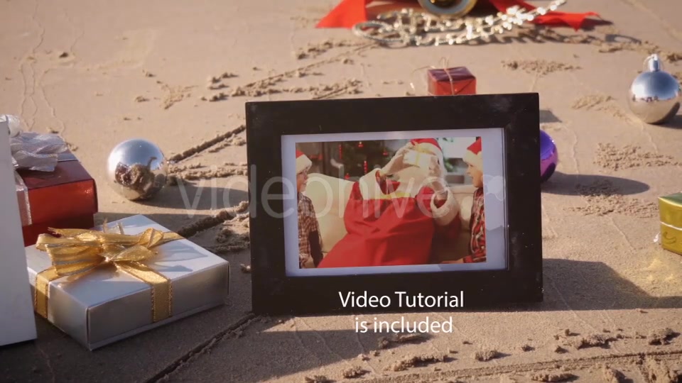 Christmas Photo Frame On Thee Beach - Download Videohive 20891537