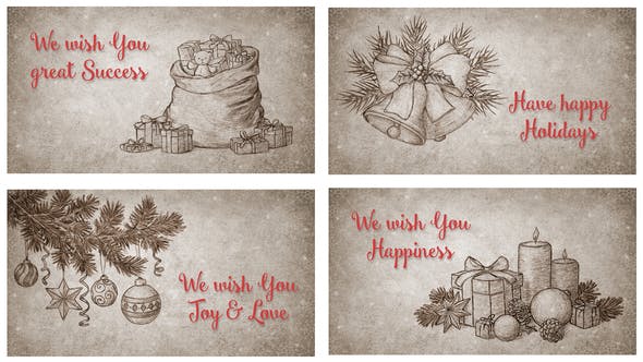 Christmas Retro Greeting Cards - Videohive 42486963 Download