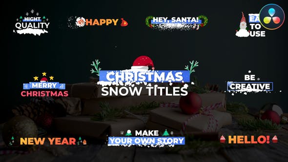 Christmas Snow Titles | DaVinci Resolve - Download Videohive 34979129