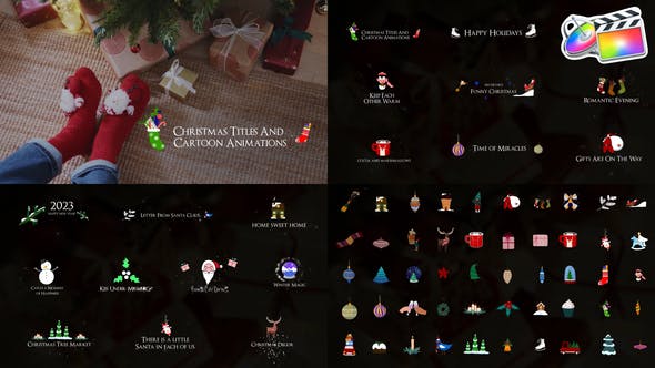 Christmas Titles And Cartoon Animations for FCPX - Download Videohive 40749531
