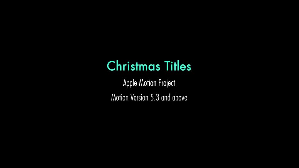 Christmas Titles Apple Motion - Download Videohive 21003754