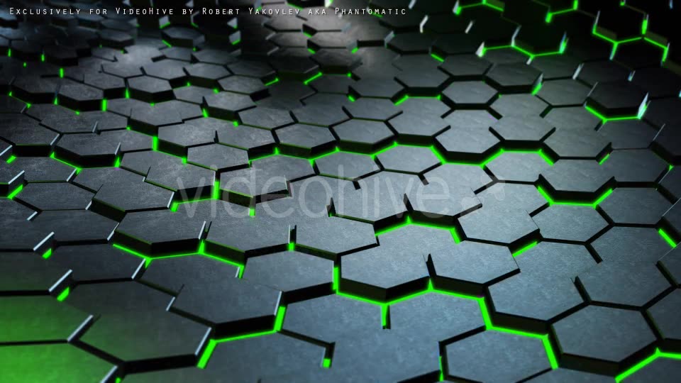 Cinematic Hexagons Green - Download Videohive 19591084