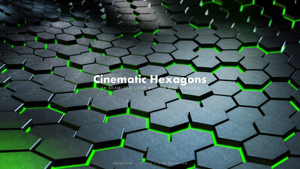 Cinematic Hexagons Green - Download Videohive 19591084