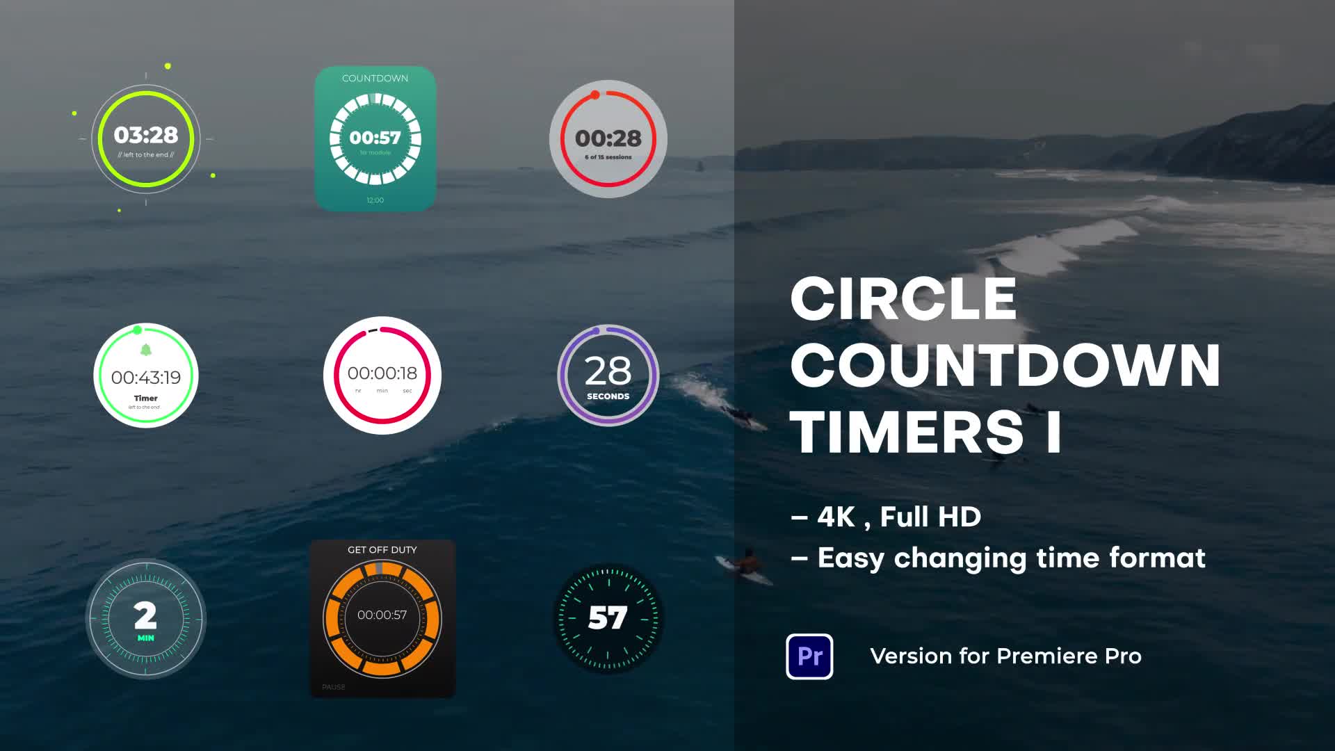 Circle Countdown Timers I | Mogrt Videohive 39073933 Premiere Pro Image 1