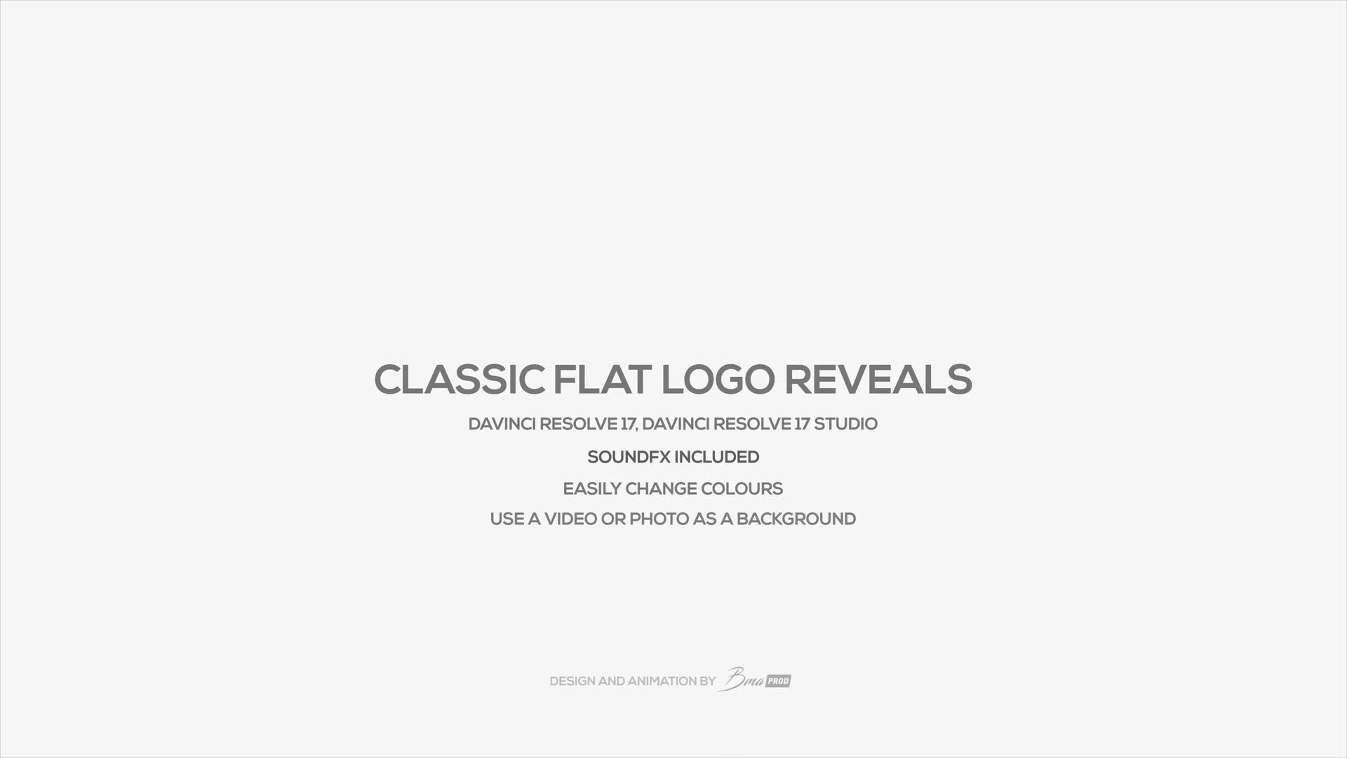 Classic Flat Logo Reveals For DaVinci Resolve Videohive 33639454 DaVinci Resolve Image 1