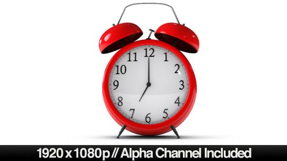 Classic Red Alarm Clock Ringing With Alpha Channel  - Download 4606156 Videohive