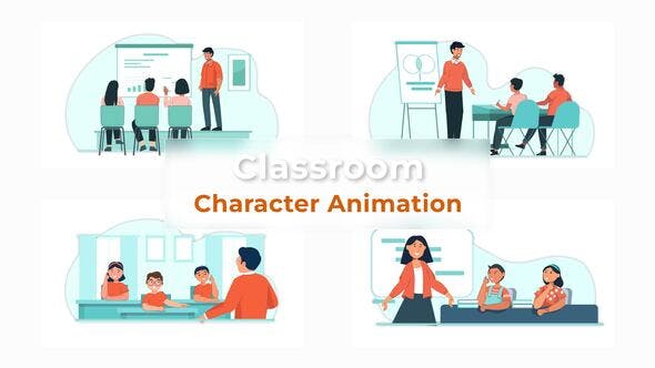 Classroom Character Animation Scene Pack - Download Videohive 37148132