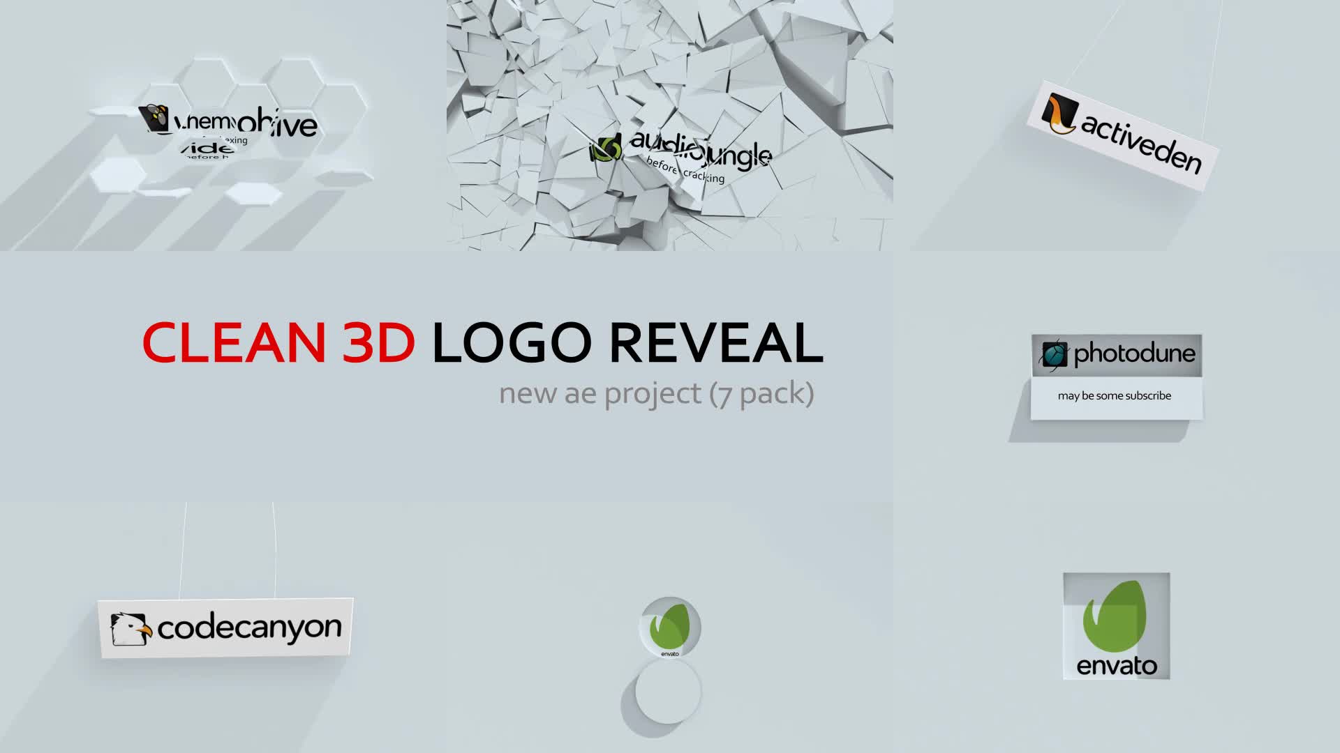 Clean 3d Logo Reveal Pack (7 Items) Videohive 32570636 Premiere Pro Image 1