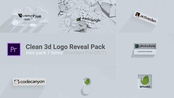 Clean 3d Logo Reveal Pack (7 Items) - 32570636 Videohive Download