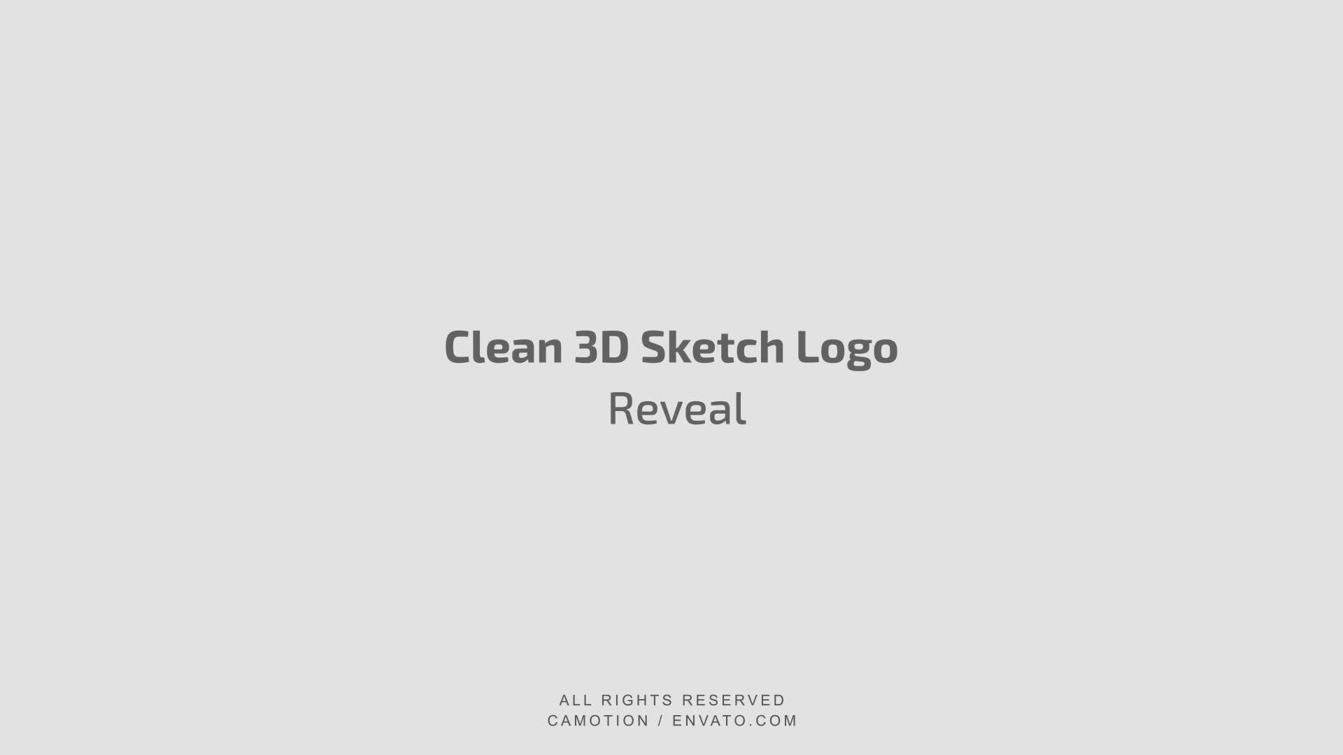 Clean 3D Sketch Logo Reveal Videohive 29810907 After Effects Image 1