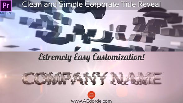Clean and Simple Corporate Title Reveal (mogrt) - Videohive Download 23504559