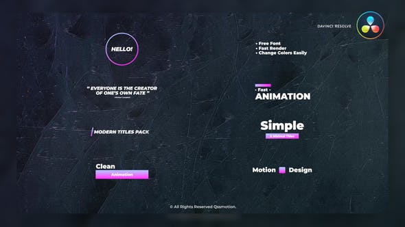 Clean and Simple Titles Package DaVinci Resolve - Videohive 31518558 Download