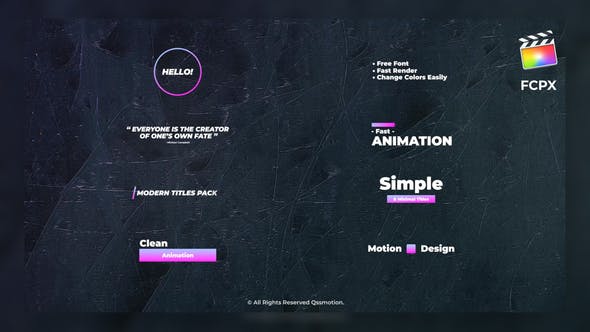 Clean and Simple Titles Package For FCPX - Download Videohive 29745603