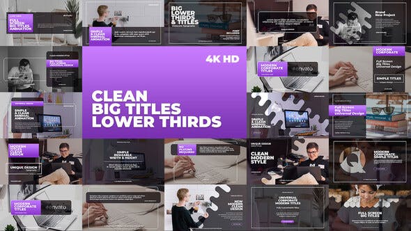 Clean Big Titles Lower Thirds - 23766024 Videohive Download