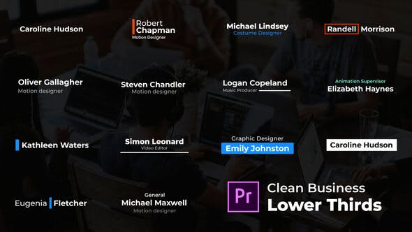 Clean Business Lower Thirds For Premiere Pro - 26615253 Videohive Download