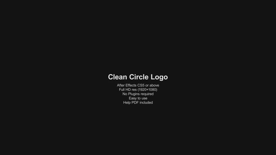 Clean Circle Logo Videohive 8164797 After Effects Image 1