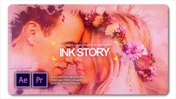 Clean Ink Watercolor Slideshow - 28340192 Videohive Download