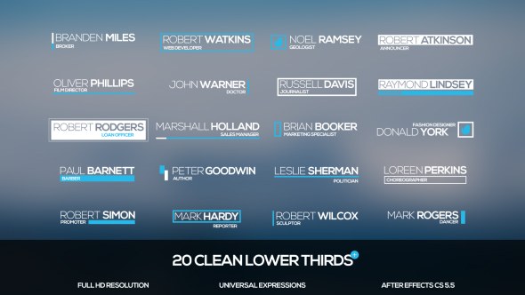 Clean Lower Thirds - Download Videohive 18814464