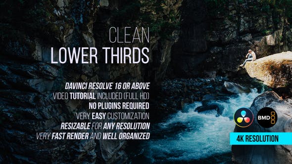 Clean Lower Thirds for DaVinci Resolve - 32173464 Videohive Download