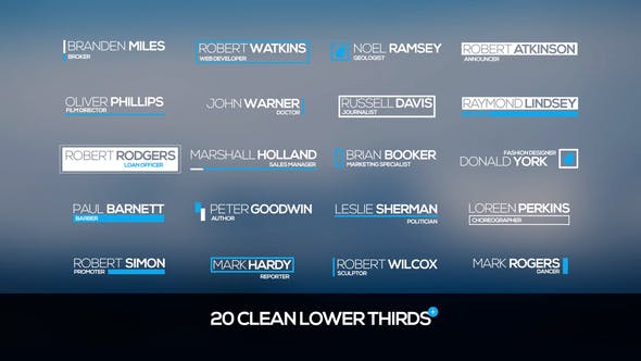 Clean Lower Thirds - Videohive Download 29649639