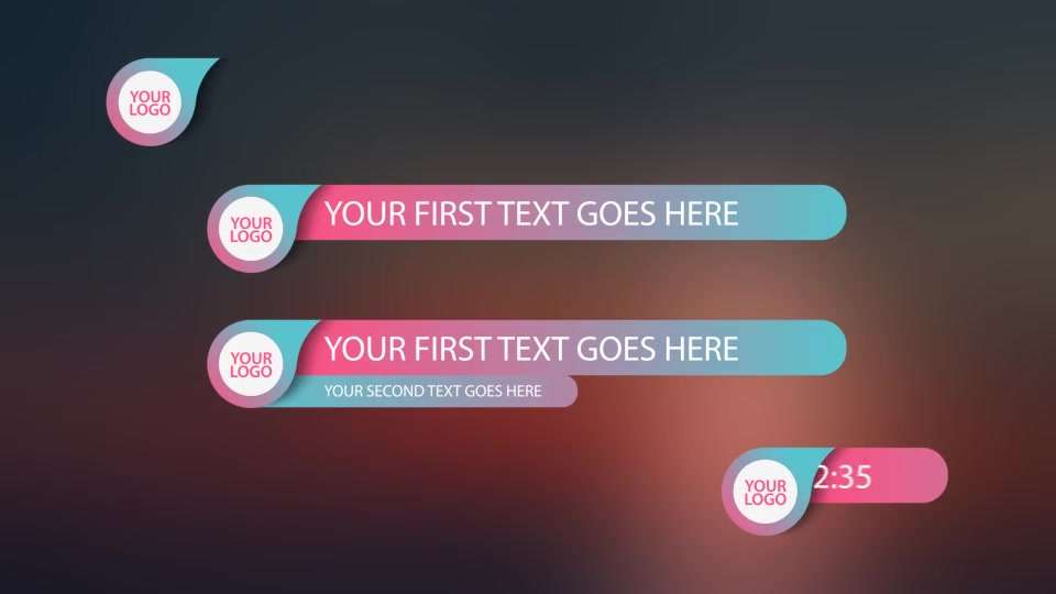 Clean & Modern Gradient Lower Thirds Pack - Download Videohive 7617137